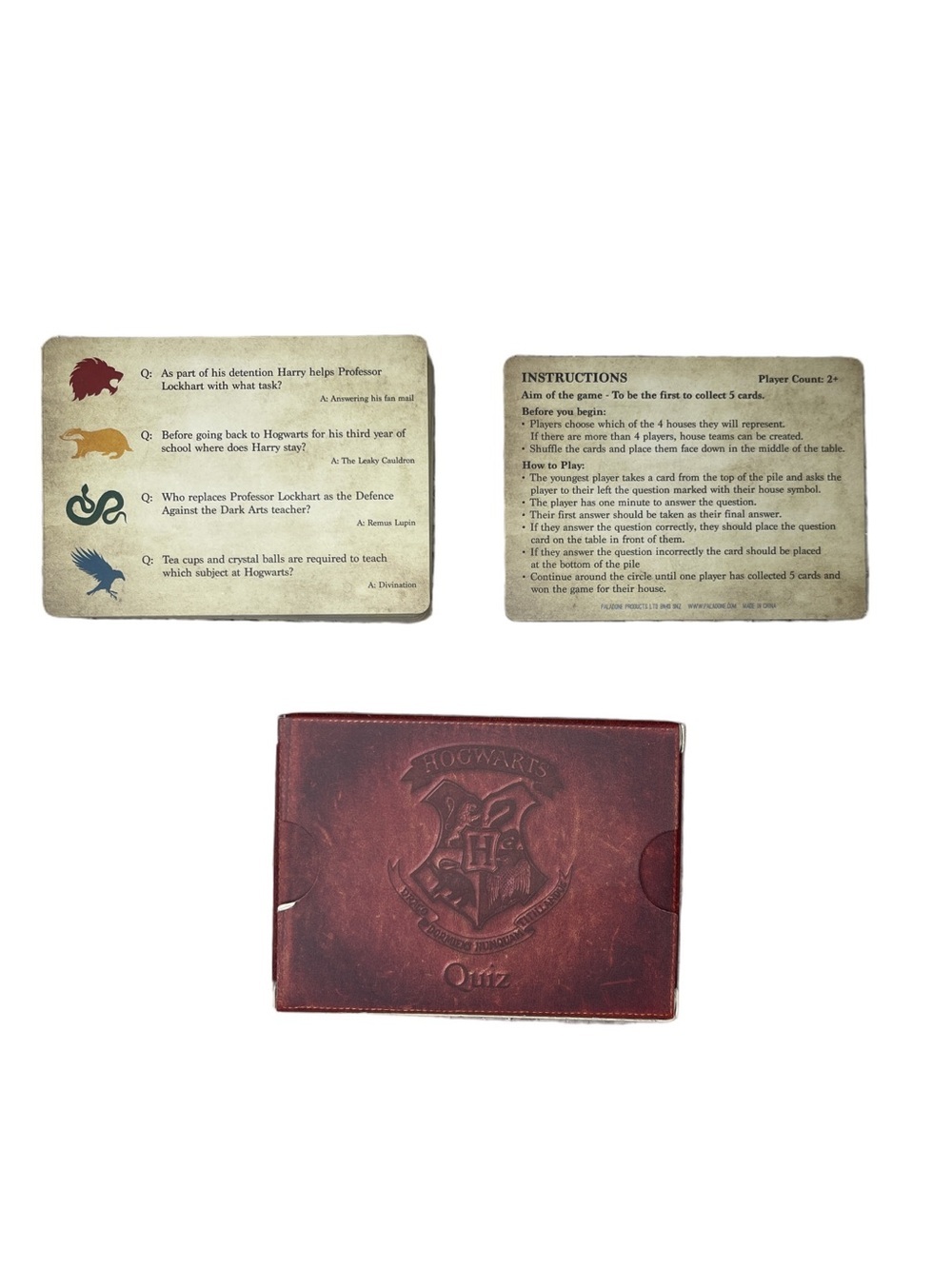 Hogwarts Quiz Card Game Set in Deep Burgundy